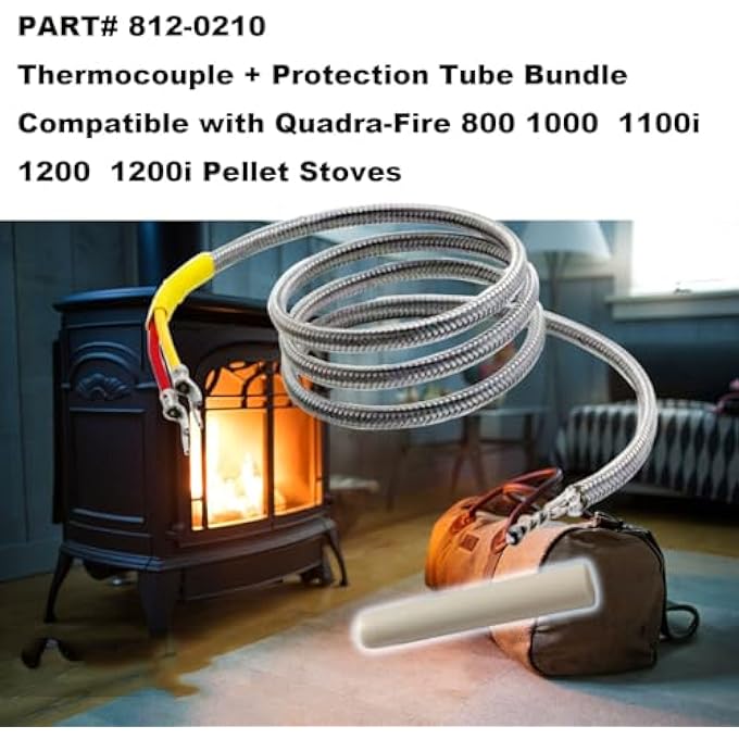 REPLACEMENT THERMOCOUPLE, PROTECTION TUBE BUNDLE KIT FIT FOR QUADRA-FIRE 800, 1000, 1100I, 1200, 1200I PELLET STOVES - Image 3