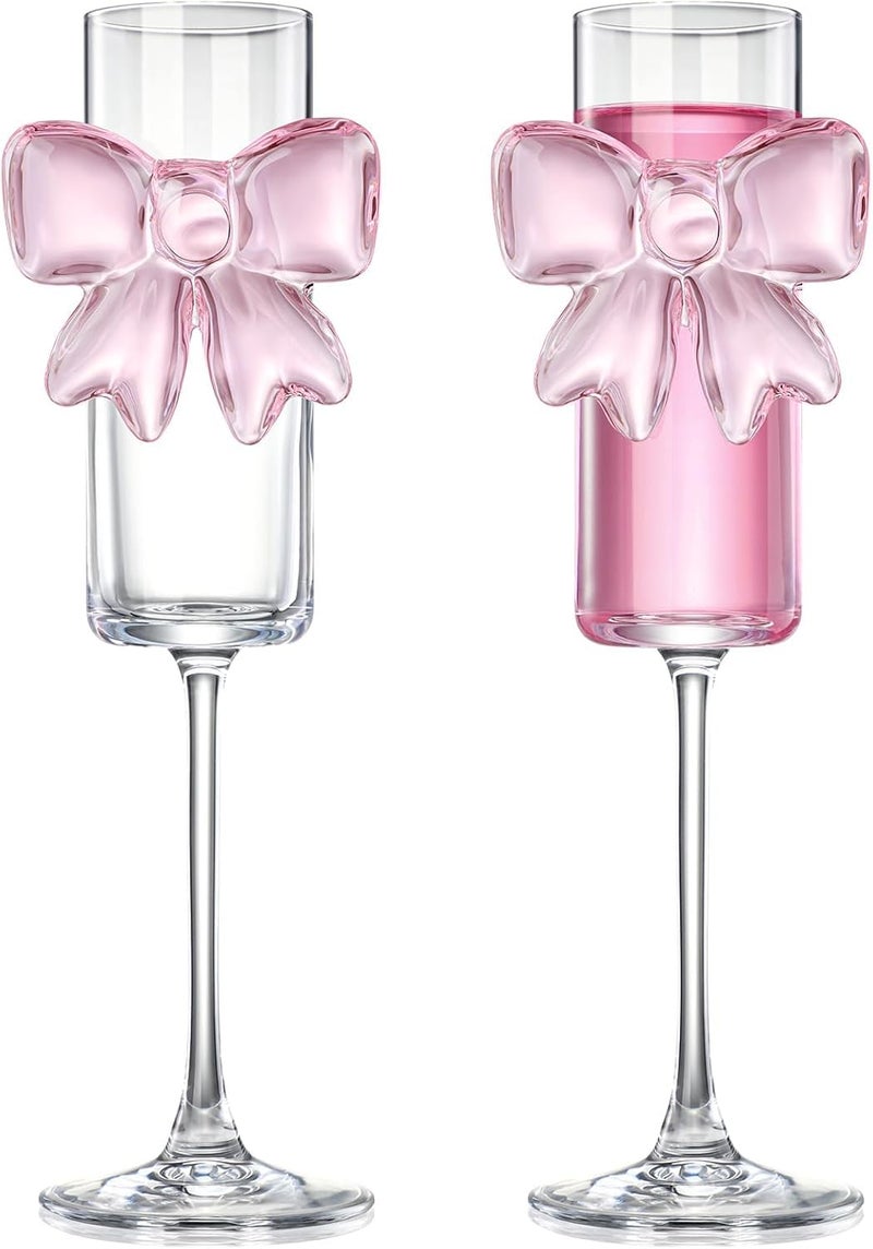 Next Store Bowknot Design High Quality Pure Glass Wine Glass - Image 1