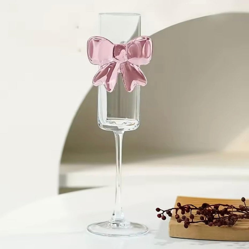 Next Store Bowknot Design High Quality Pure Glass Wine Glass - Image 2