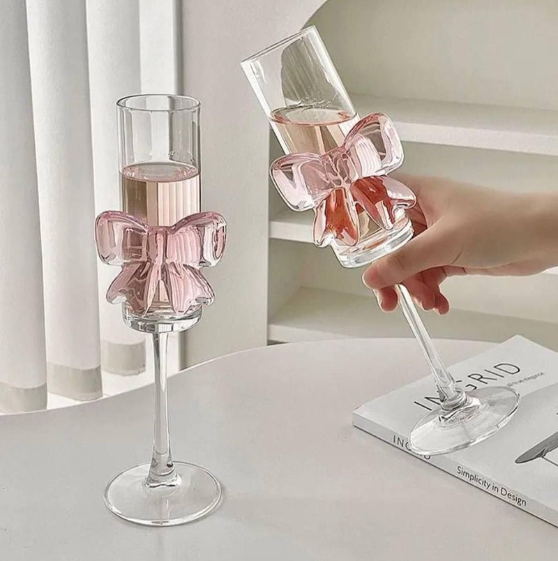 Next Store Bowknot Design High Quality Pure Glass Wine Glass - Image 5