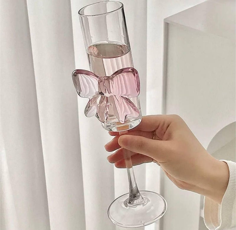 Next Store Bowknot Design High Quality Pure Glass Wine Glass - Image 4