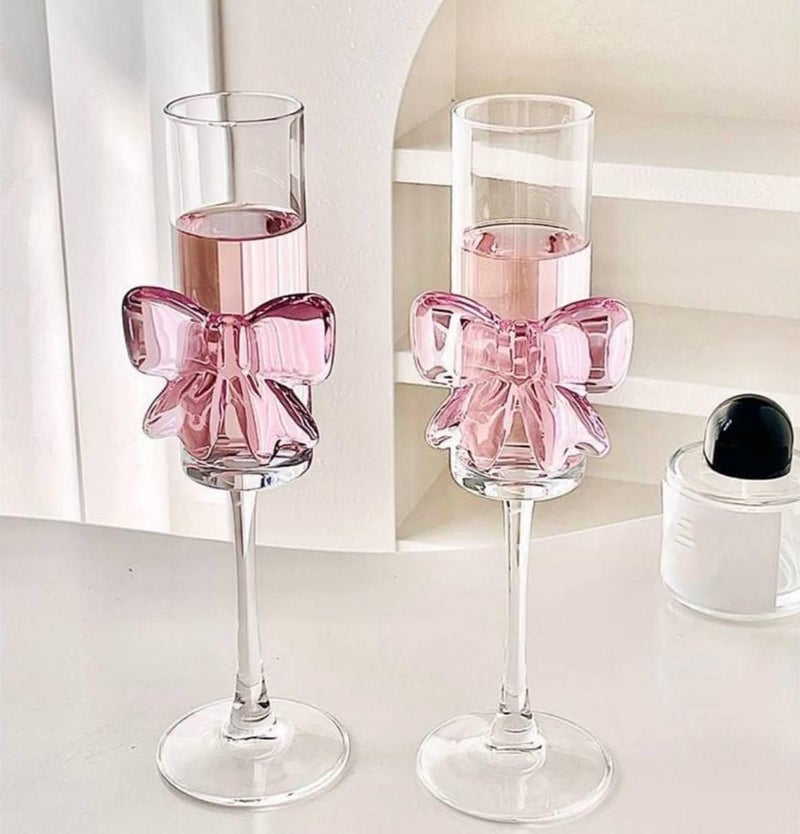Next Store Bowknot Design High Quality Pure Glass Wine Glass - Image 3