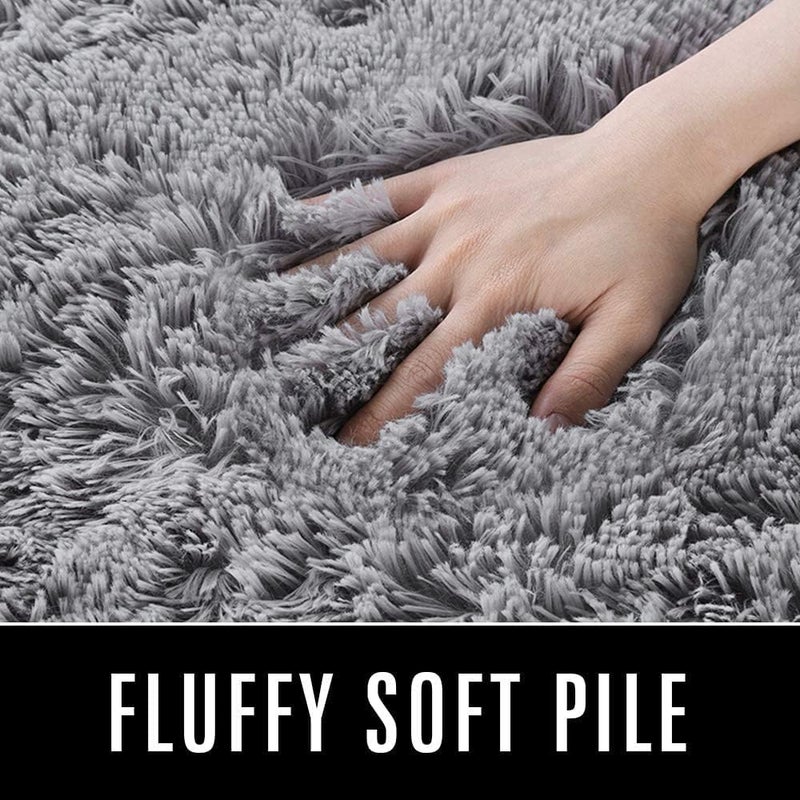 HOMORE Bedroom Rug 4x6 Grey Rugs for Living Room, Luxury Fluffy Area Rugs for Indoor Entrance, Non Slip Kids Rug for Nursery Girls Boys Dorm - Image 4