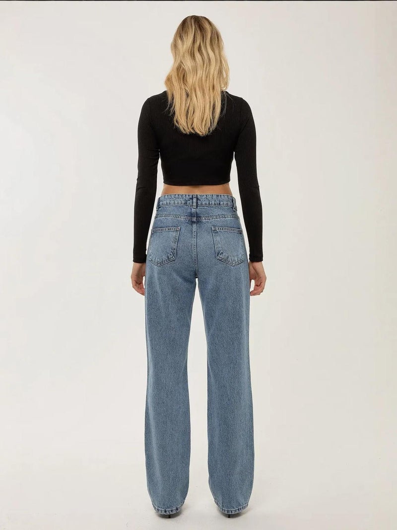 HICCUP Straight Leg Medium Rise Jean - Image 4