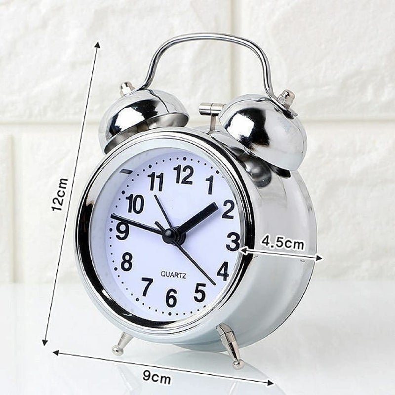 Seaspirit SEASPIRIT Brass Vintage Twin Bell Table Top Alarm Clock with Night LED Light Display for Heavy Sleepers Kids and Students - Image 5