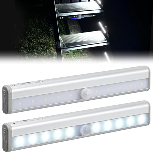Nilight RV Step Lights 2PCS Motion Sensor Activated LED Bar RV Exterior Lights Battery Operated Wireless Magnetic Stick Strip Lighting for Motorhome Travel Trailers Camper Under Cabinet Step Tent - Image 1