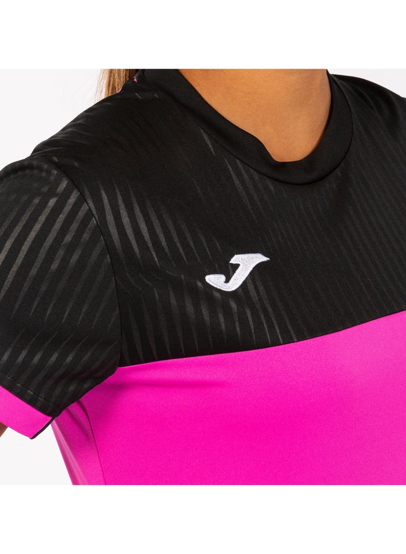 جوما قميص نسائي بأكمام قصيرة  باللون الوردي والأسود - Image 2