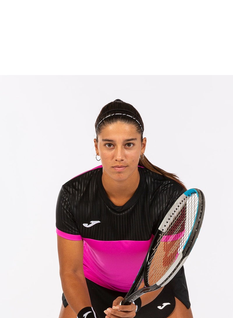 جوما قميص نسائي بأكمام قصيرة  باللون الوردي والأسود - Image 3