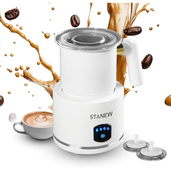Stanew Electric Milk Frother 4 In 1 Electric Milk Steamer Milk Frother Can Produce 160 Ml Creamy Milk Foam And 430 Ml Hot Milk Automatic Hot Chocolate Frother Electric For Coffee Latte Cappuccino - Image 1
