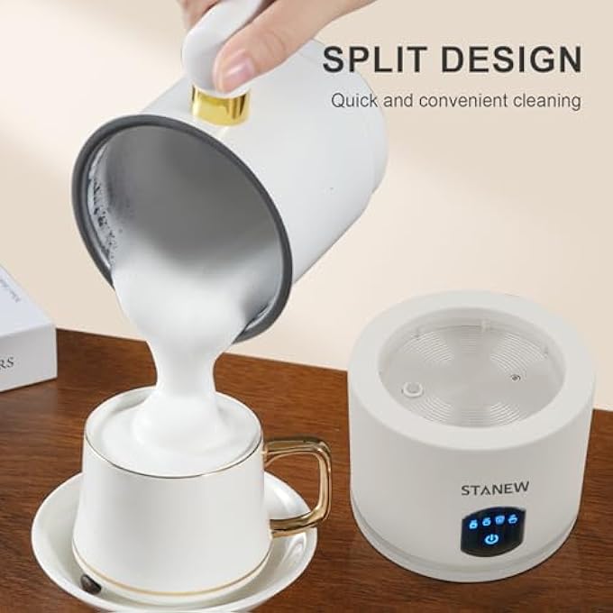 Stanew Electric Milk Frother 4 In 1 Electric Milk Steamer Milk Frother Can Produce 160 Ml Creamy Milk Foam And 430 Ml Hot Milk Automatic Hot Chocolate Frother Electric For Coffee Latte Cappuccino - Image 4