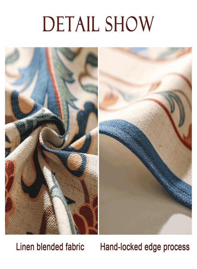 patdrea Designer Vintage Linen Tablecloth for Rectangle Table,French Soft Durable Floral Tablecloths,Colorful Table Cover for Kitchen Dining,Parties,Christmas,Thanksgiving,Party,55"x79"-Puno - Image 5