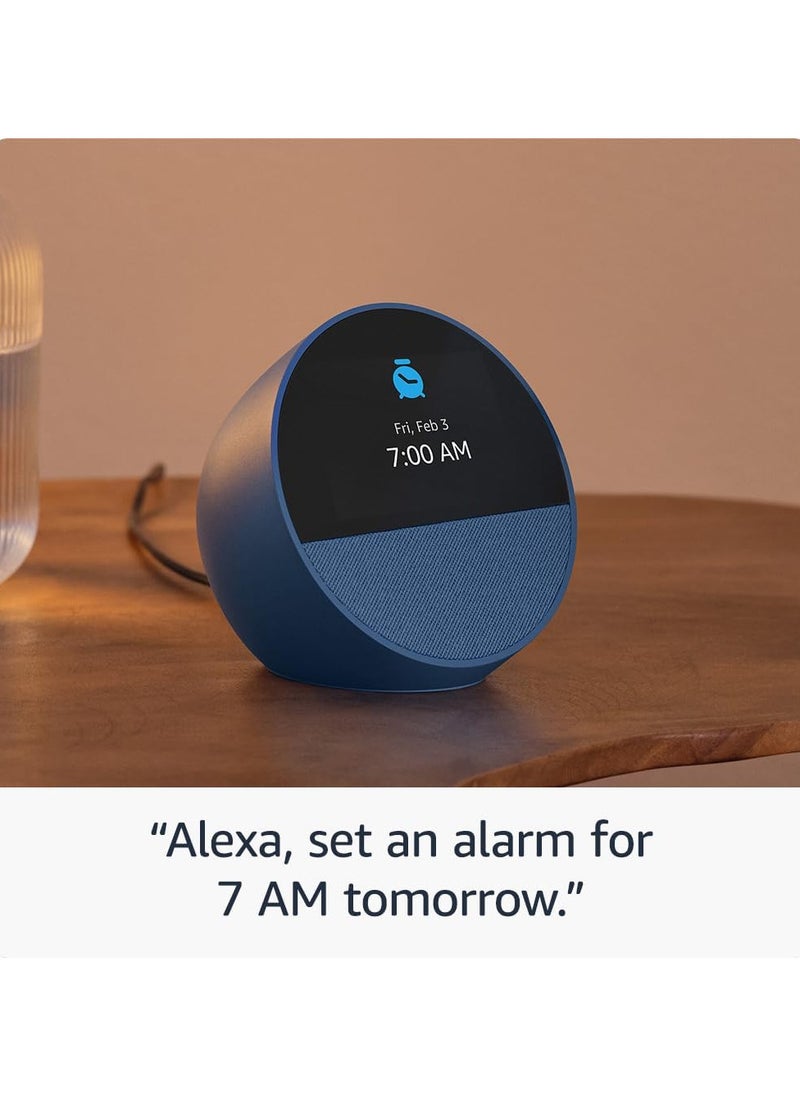 إكو Echo Spot (2024 release), Smart alarm clock with vibrant sound + Alexa, Black  - Image 3