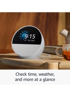 إكو Echo Spot (2024 release), Smart alarm clock with vibrant sound + Alexa, Black  - Image 4