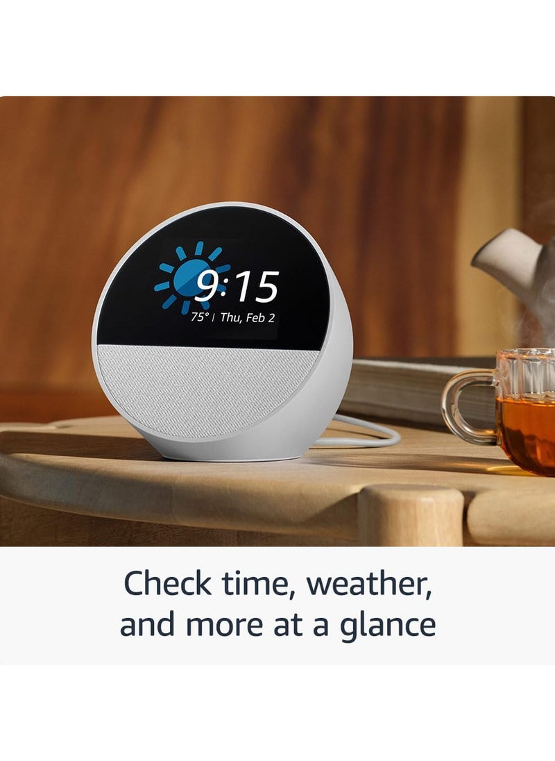 إكو Echo Spot (2024 release), Smart alarm clock with vibrant sound + Alexa, Black  - Image 4