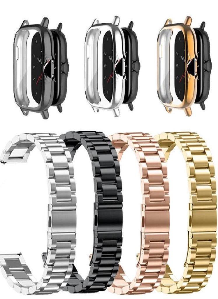 Eckek - Bracelet Protective Case For Amazfit Bip 3 5 /Bip Pro 3/GTS 3 4 Strap Touch Screen Cases For Amazfit GTS 2/2 Mini Stainless Steel Band - Image 1