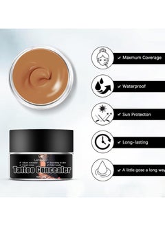 LANEMAY Tattoo Concealer Smudge Resistant Skin Perfecting Long Lasting Body Foundation  - Image 3