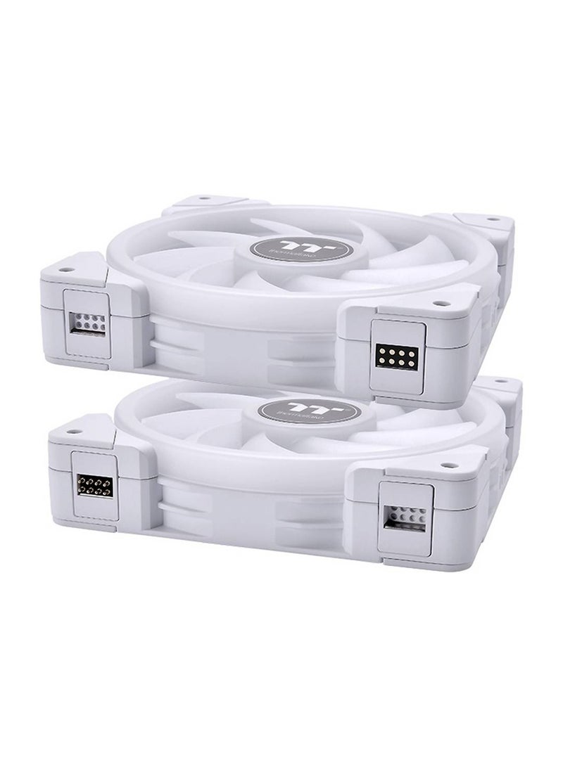 Thermaltake Swafan EX14 RGB PC Cooling Fan TT Premium Edition, 500~2000 RPM, 81.6 CFM Standard Airflow, Hydraulic Bearing, USB 2.0 connectors (9 Pin), Pack of 3,  CL-F162-PL14SW-A White - Image 4