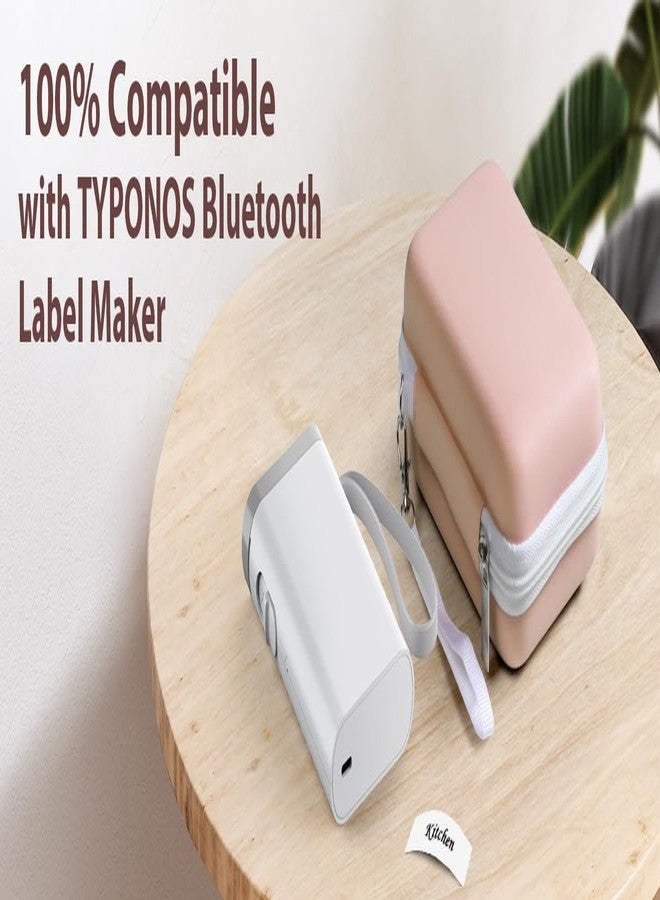 TYPONOS Labels Printer Case Compatible P21 Label Maker, Compatible with Most Mini Label Printers, Carrying Bag Storage Holder for Label Makers Printer & Labeling Tapes(Case Only), Pink - Image 4