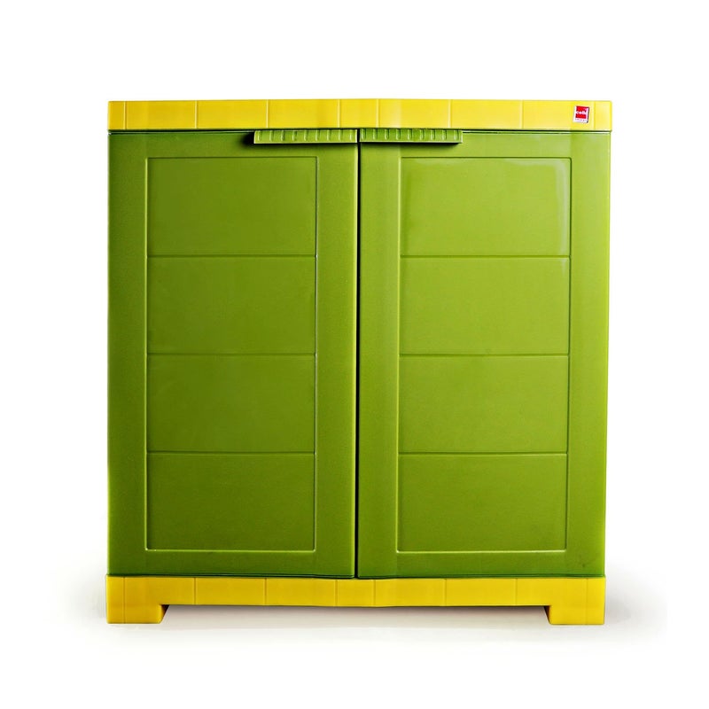 Cello Cello Novelty Compact Plastic Shoe Rack Green Yellow Shoe Storage Strong and Durable Space Organizer 2 doors Shoe Rack for Living Room Home Office 3 Years Warranty Manufacturing defect - Image 3