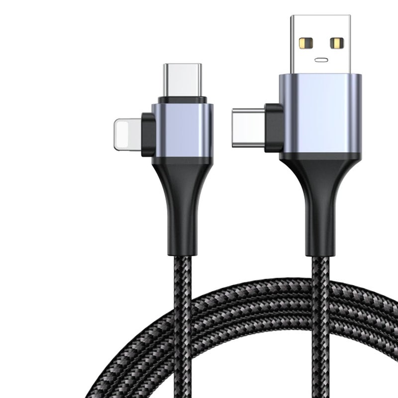 كاست ويف كابل USB-C، كابل USB عالمي 4 في 1، سلك شاحن سفر بطول 6 أقدام، سلك شحن سريع PD من نوع C إلى C ذكر إلى ذكر، مع نقل بيانات بسرعة 480 ميجابت في الثانية، كابل شحن عالمي للهاتف والكمبيوتر - Image 1