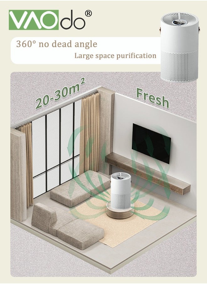 VAOdo - Air Purifier 30-52 Db H13 Filter System Odor Eliminator Uvc Lamp Sterilization Negative Ion Air Purifier Pet and Child Friendly - Image 1