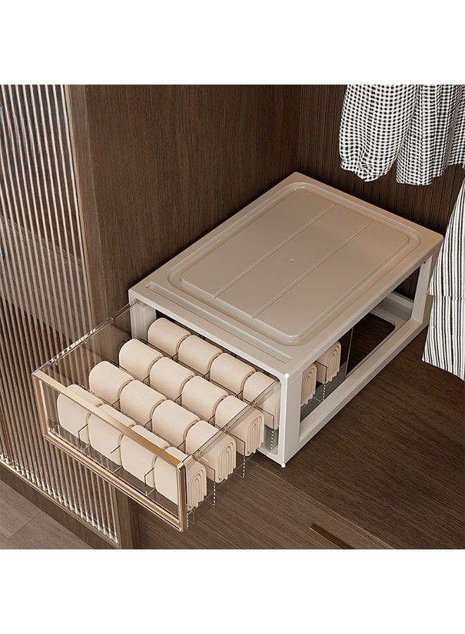 Noon East 3 Pack Stackable Plastic Closet Storage Box, Wardrobe Cupboard Space-Saving Clothes Storage Hat Organizer, 37 x 26.4 x 49.2 cm, White - Image 4
