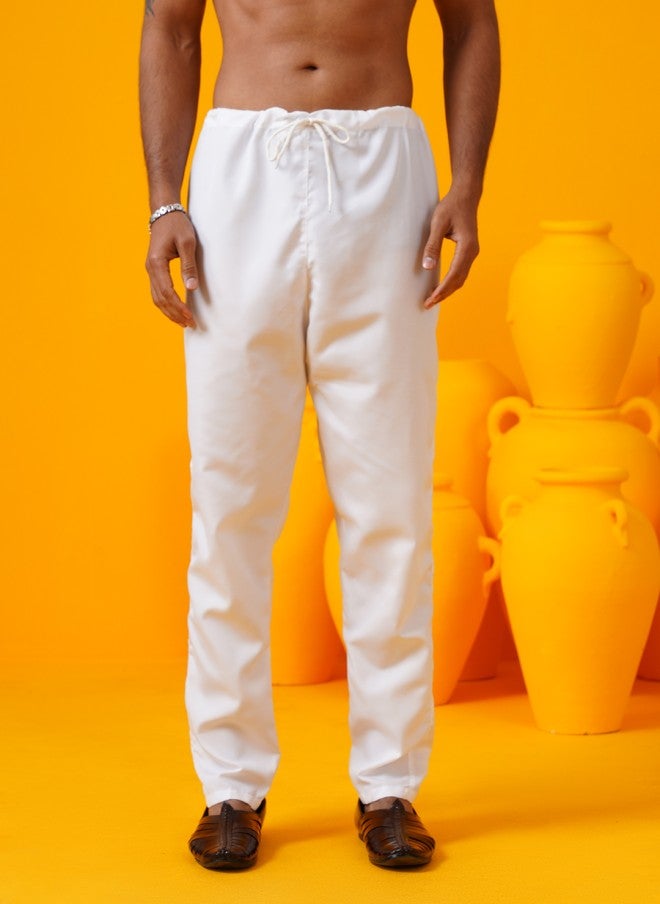 Sojanya قميص مطرز باللونين الأسود والأبيض مع بيجامة للرجال - Image 4