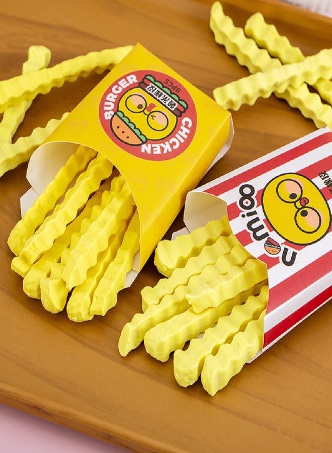 QFSH 2Box French Fries Chips Eraser Pencil Erasers Cute Fun Novelty Food Erasers for Student Prizes Classroom School Supplies - Image 2