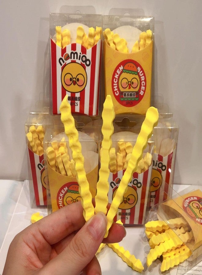 QFSH 2Box French Fries Chips Eraser Pencil Erasers Cute Fun Novelty Food Erasers for Student Prizes Classroom School Supplies - Image 5