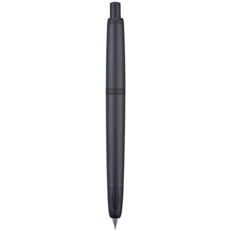 Wikult Jinhao 20 Press Fountain Pen, Matte Black Retractable Fine Nib with Ink Converter Set (Black Clip) - Image 2