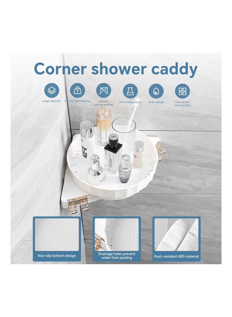 Zikra Suntown 2 Pack Corner Shower Caddy 360° Rotating Bathroom Organizer and Storage Shelves, No Drilling Lazy Susan Turntable Organizerfor for Bathroom, Vanity, Dorm and Kitchen White - Image 3
