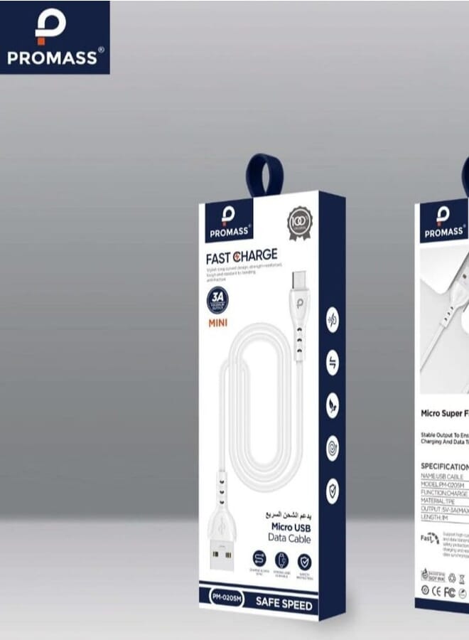 PROMASS Rebel Micro USB charging cable 1 meter long supports 3A fast charging - Image 1