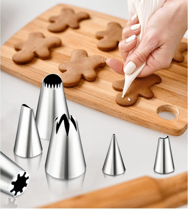 AKHMLEF Cake Decorating Kit,Piping Bags and Tips Set,Cake Decorating Supplies,Frosting Piping Kit,Cake Baking Supplies for Beginners (66PCS) - Image 2