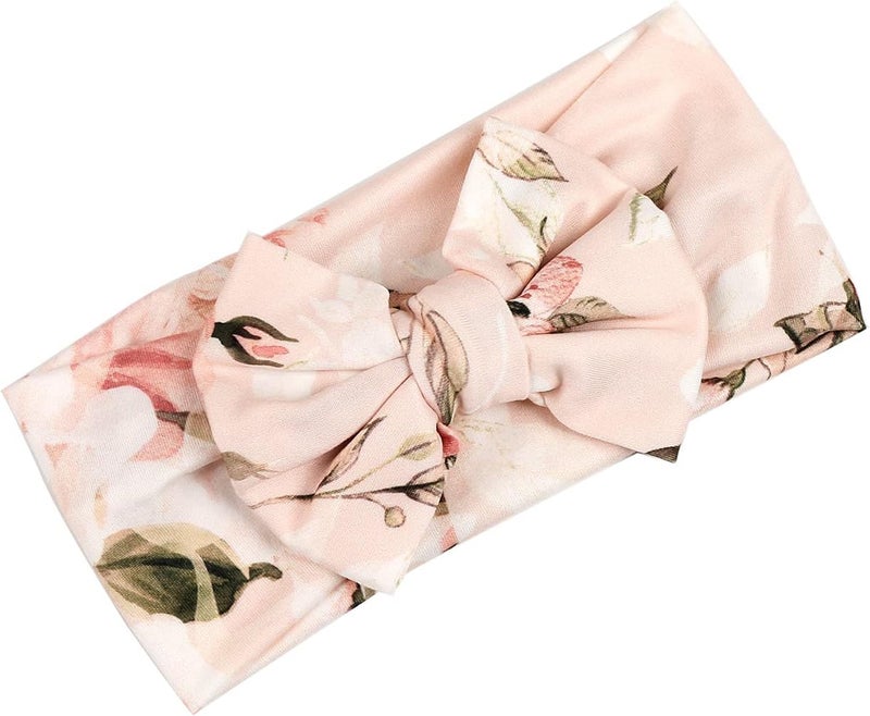 Galabloomer Newborn Receiving Blanket Headband Set Flower Print Baby Swaddle Blankets (Vintage) - Image 5