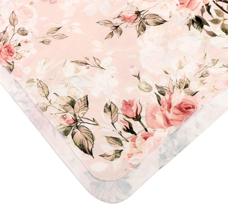 Galabloomer Newborn Receiving Blanket Headband Set Flower Print Baby Swaddle Blankets (Vintage) - Image 4