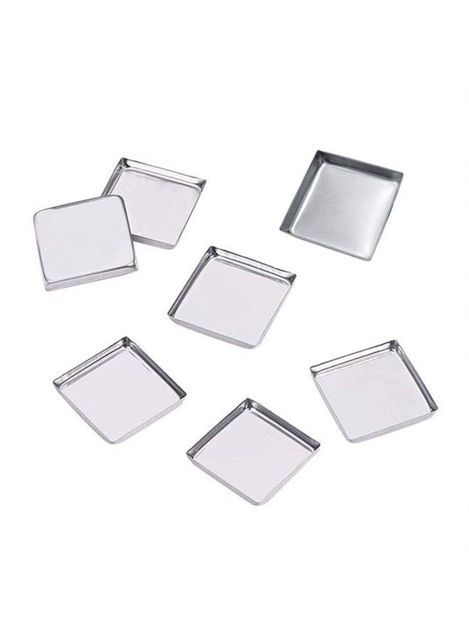 lasenersm 30 Pieces Empty Square Metal Tin Palette Pans Empty Square Metal Pans Cosmetic Eyeshadow Pans for Eyeshadow Palette Magnetic Makeup Palette, 26mm Wide 3.5mm Height  - Image 1