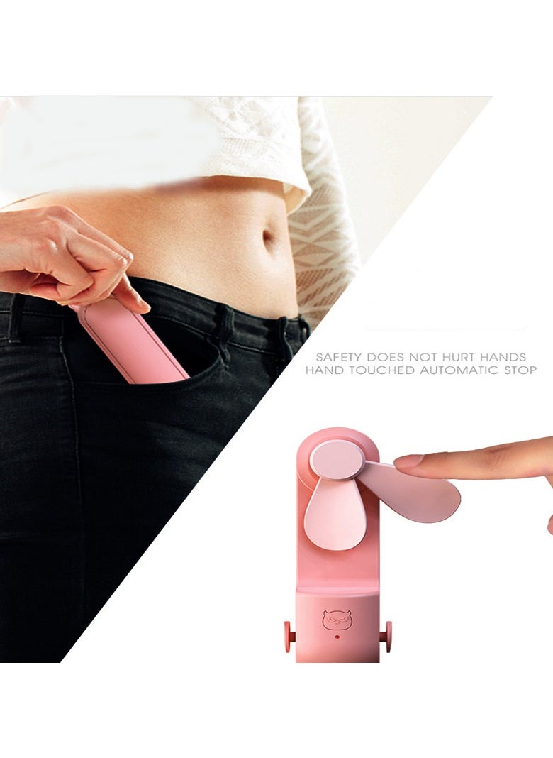 Goolsky 1pc Handheld Mini Fan,  USB Rechargeable Small Pocket Fan with Power Bank, Flashlight, Portable Fan for Travel/Summer/Concerts/Lash, Gifts for Women(Pink)  - Image 4