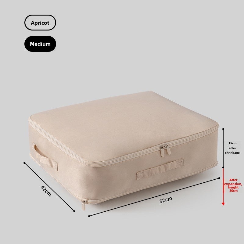 Silk Cotton Quilt Storage Bag for Down Jacket Medium apricot