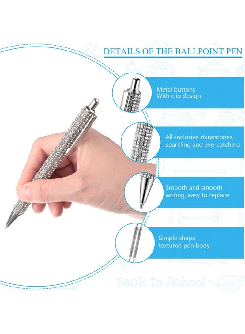 3 Pcs Bling Crystal Pens Rhinestone Ballpoint Pens Click Retractable Pens Glitter Metal Pens School Office Supplies for Women Girls AB color3 Pcs Bling Crystal Pens Rhinestone Ballpoint Pens Click Retractable Pens Glitter Metal Pens School Office Supplies - Image 4