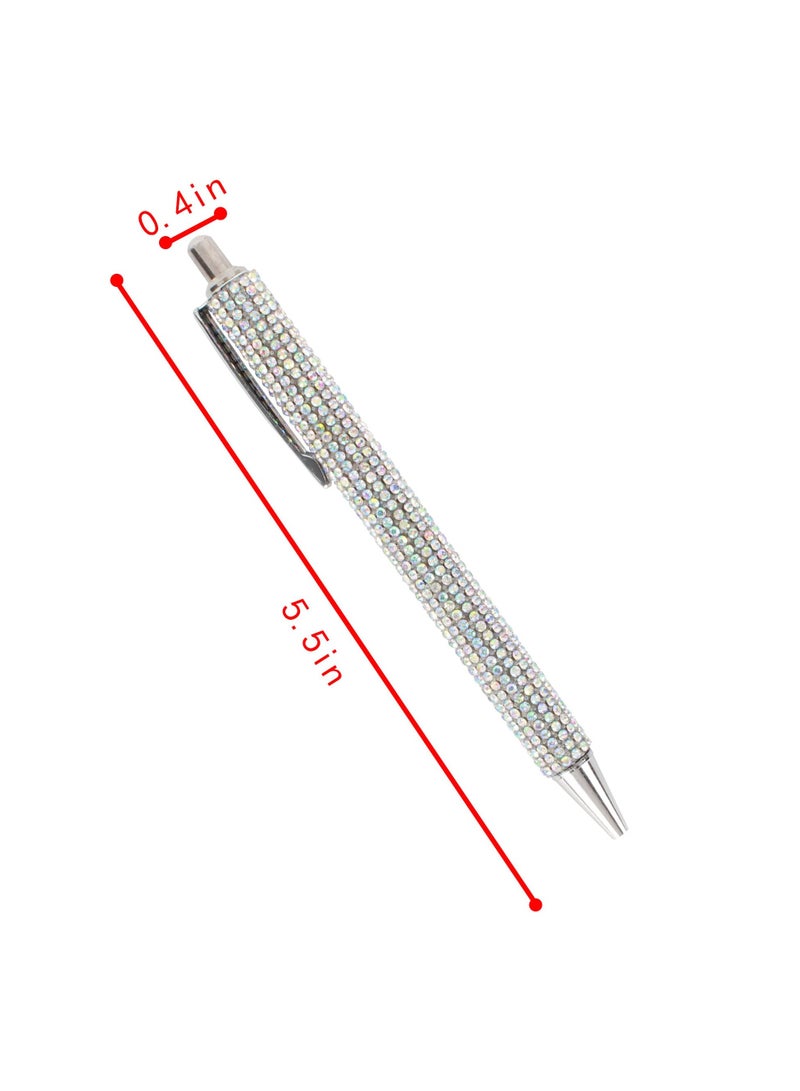 3 Pcs Bling Crystal Pens Rhinestone Ballpoint Pens Click Retractable Pens Glitter Metal Pens School Office Supplies for Women Girls AB color3 Pcs Bling Crystal Pens Rhinestone Ballpoint Pens Click Retractable Pens Glitter Metal Pens School Office Supplies - Image 2
