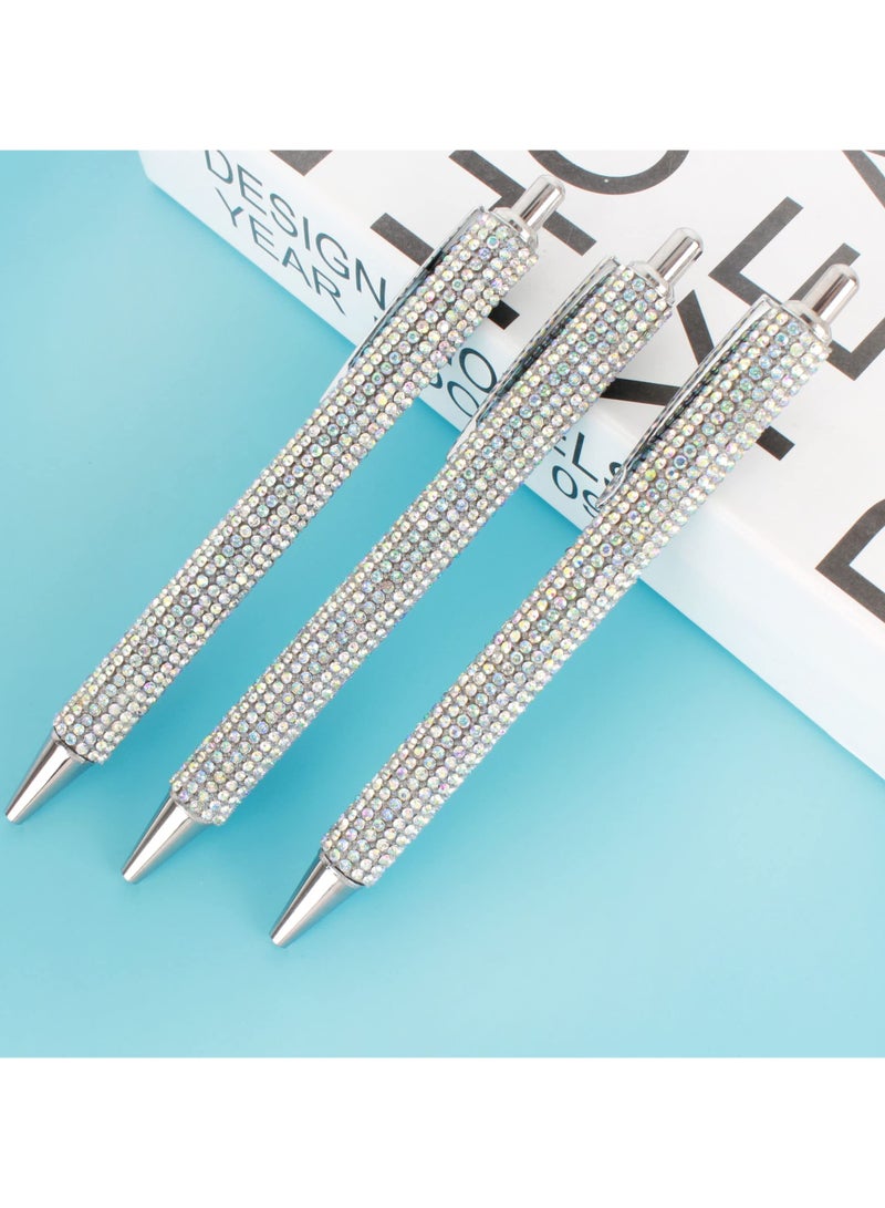 3 Pcs Bling Crystal Pens Rhinestone Ballpoint Pens Click Retractable Pens Glitter Metal Pens School Office Supplies for Women Girls AB color3 Pcs Bling Crystal Pens Rhinestone Ballpoint Pens Click Retractable Pens Glitter Metal Pens School Office Supplies - Image 5