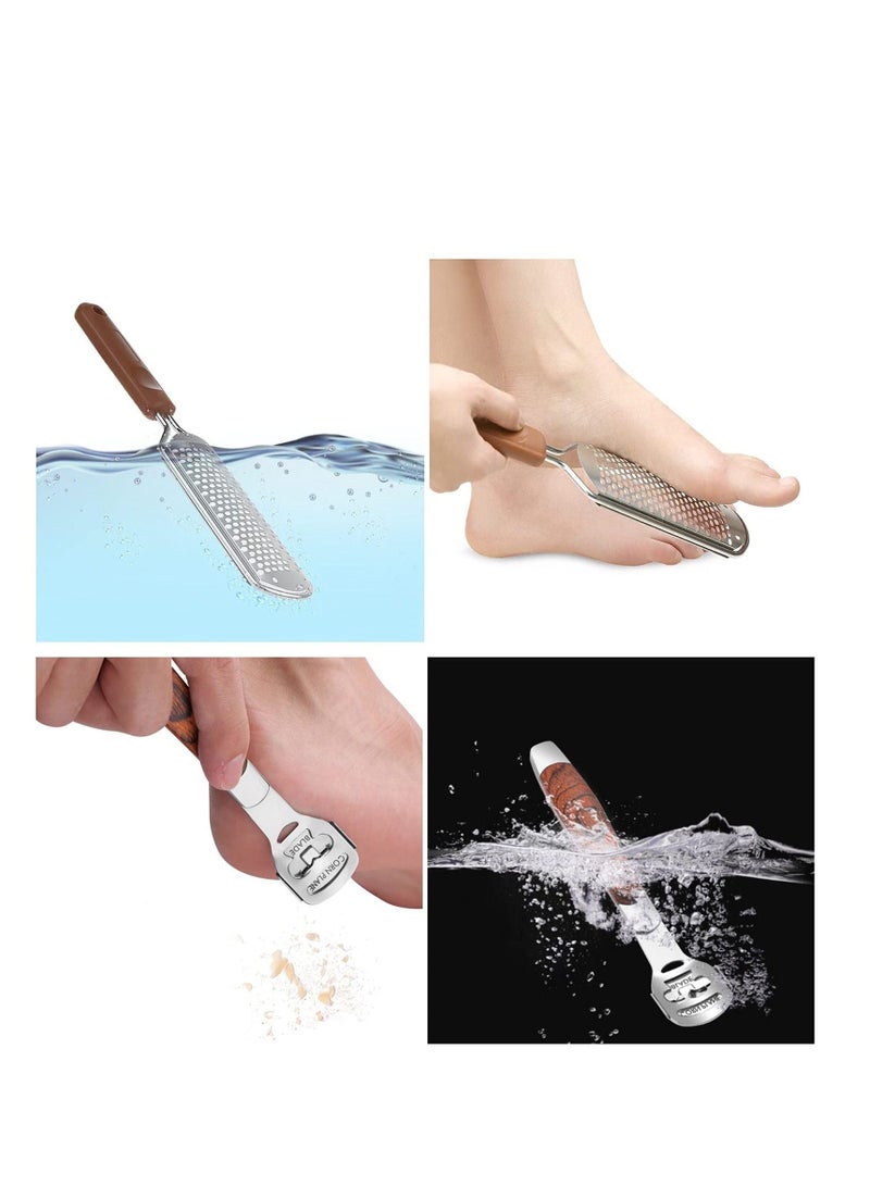 SYOSI Colossal Foot Rasp Wood Handle Callus Shaver Pedicure Foot File Kit, Heel Scraper For Feet - Image 2