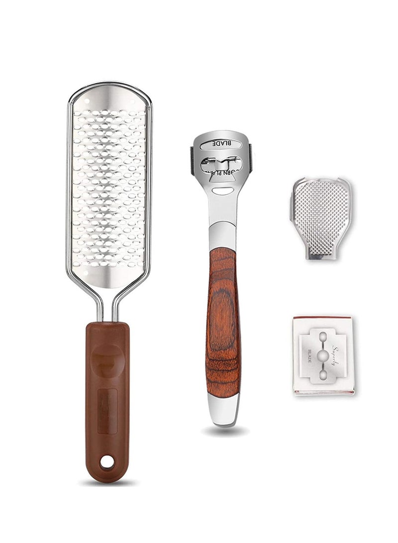 SYOSI Colossal Foot Rasp Wood Handle Callus Shaver Pedicure Foot File Kit, Heel Scraper For Feet - Image 1