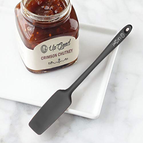 UpGood Silicone Jar Spatula | 600F Heat Resistant Non-Stick Rubber Scraper | Perfect for Jars, Smoothies, Blenders | One Piece Utensils | Durable Kitchen Cookware (UpGood Professional Spatulas, Grey) - Image 3