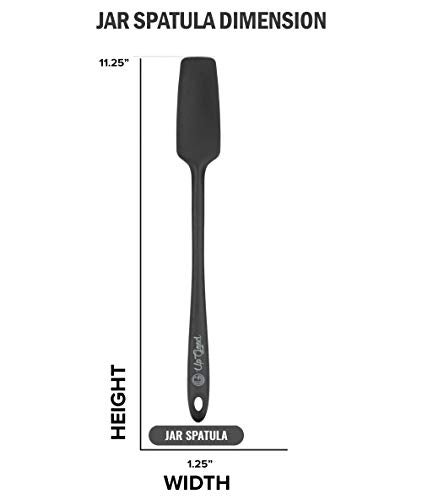 UpGood Silicone Jar Spatula | 600F Heat Resistant Non-Stick Rubber Scraper | Perfect for Jars, Smoothies, Blenders | One Piece Utensils | Durable Kitchen Cookware (UpGood Professional Spatulas, Grey) - Image 5
