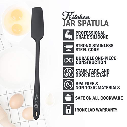 UpGood Silicone Jar Spatula | 600F Heat Resistant Non-Stick Rubber Scraper | Perfect for Jars, Smoothies, Blenders | One Piece Utensils | Durable Kitchen Cookware (UpGood Professional Spatulas, Grey) - Image 4