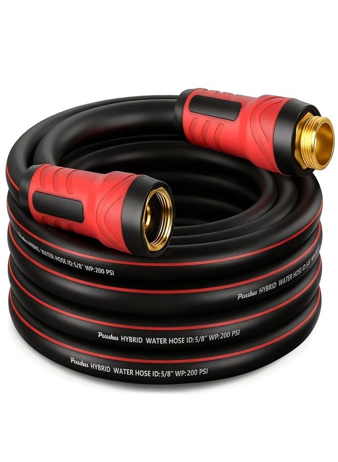 PUUKU Garden Hose 5/8" x 25ft + 5ft, NON-EXPANDABLE Heavy Duty Premium Flexible Water Hose, No Kink, Leakproof, Lightweight Hybrid Hose with Male to Female Fittings for Household&Backyard - Image 1