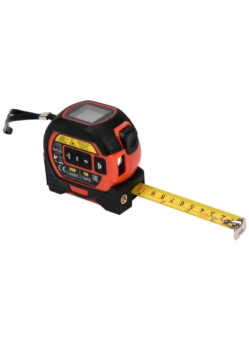 YATO Laser Distance Meter 3-in-1 w/tape measure & Cross Line Laser YT-73122