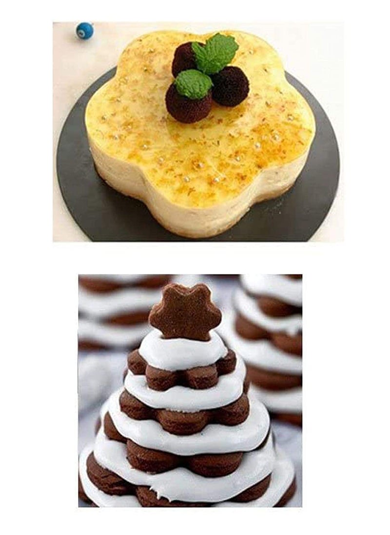 BAKING SET Baking Set Plastic 6 in1 pcs Flower Shaped Plastic Cookie Biscuit Pastry Fondant and Cake Cutter  - Image 2