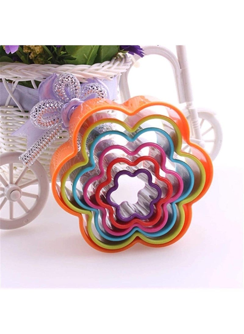 BAKING SET Baking Set Plastic 6 in1 pcs Flower Shaped Plastic Cookie Biscuit Pastry Fondant and Cake Cutter  - Image 3